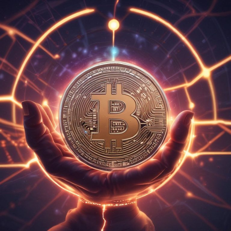 Digital hand holding glowing Bitcoin coin representing cryptocurrency and blockchain technology – essential crypto guide 2025