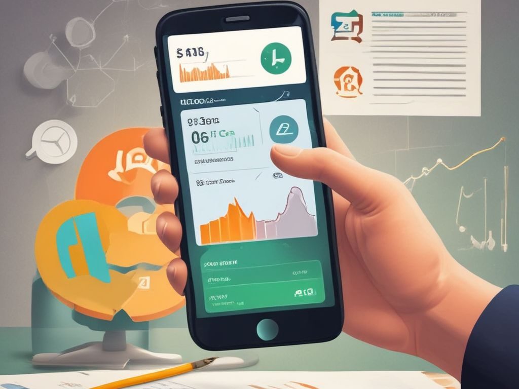 Tips to Manage your Credit Score Person checking credit scores on smartphone with financial graphs in background