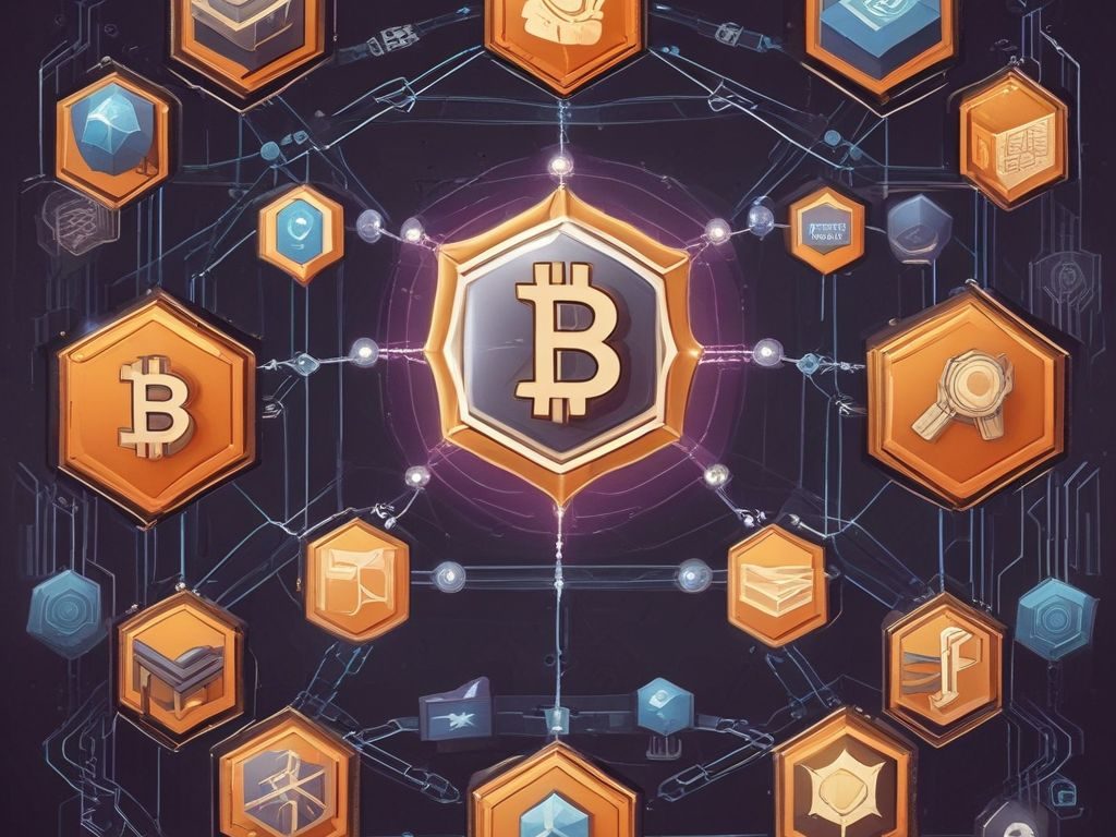 Blockchain network with interconnected blocks and cryptocurrency icons like Bitcoin and Ethereum – essential crypto guide 2025