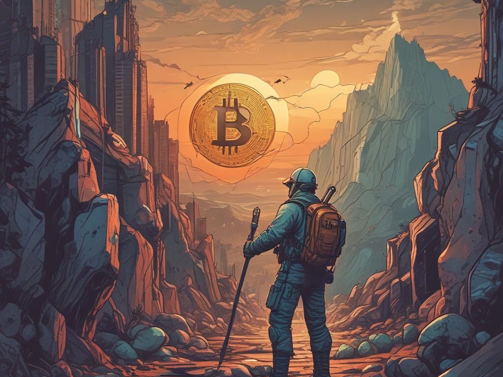Declining cryptocurrency market chart showing Bitcoin price drop and miner capitulation – essential crypto guide 2025