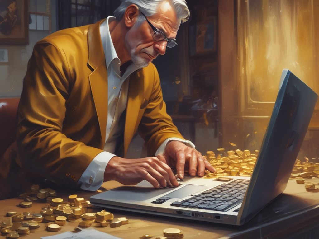 Financial investor analyzing gold price forecast 2025–2026 on a digital platform.