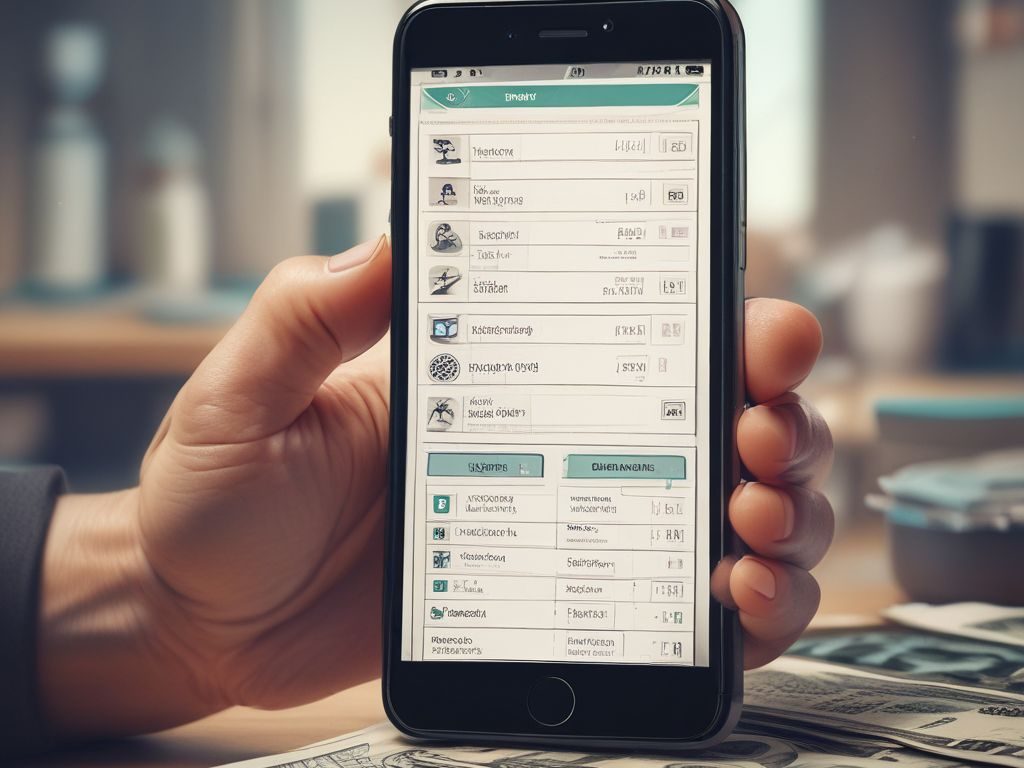 How to Save Money Quickly Person using a budgeting app on a smartphone to track expenses and manage savings.