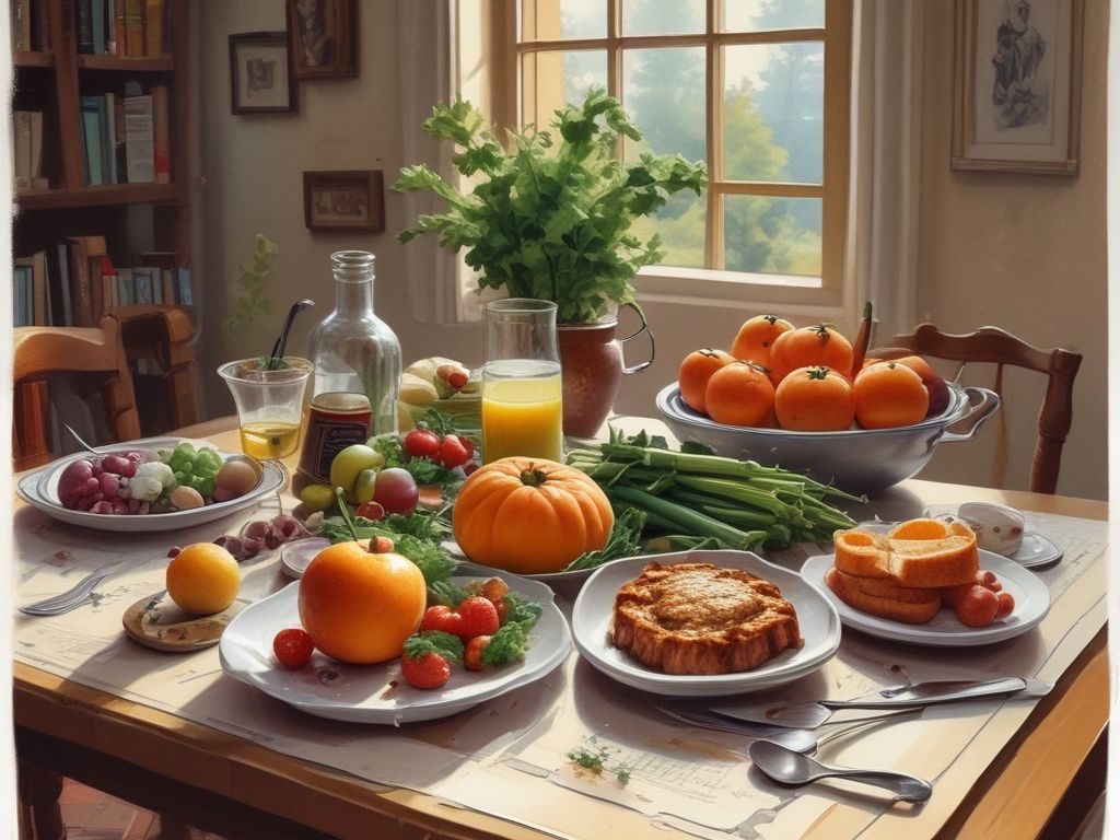 How to Save Money Quickly Homemade healthy meal on a table alongside a meal prep plan, illustrating cooking at home to save money.